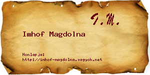 Imhof Magdolna névjegykártya