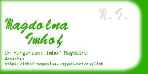 magdolna imhof business card